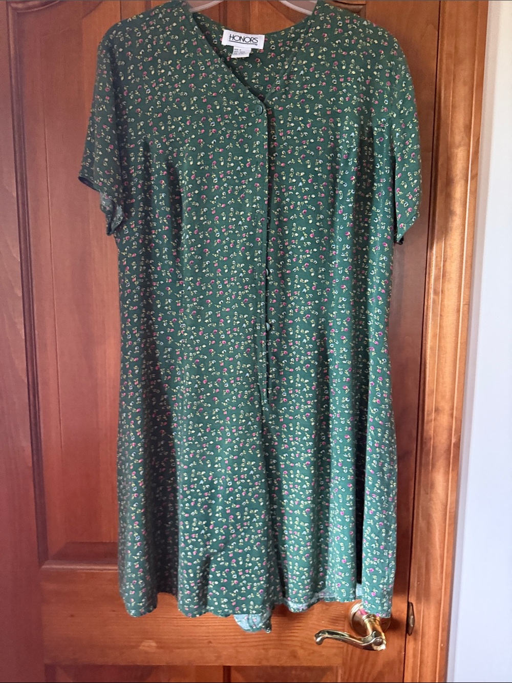 Honors Green Floral Short Sleeve Dress